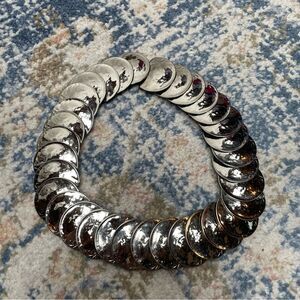 VINTAGE- Silver Medallion Western Boho Belt 25” Stretchy Size Small